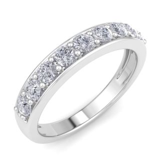 2/3 Carat Diamond Wedding Band In White Gold