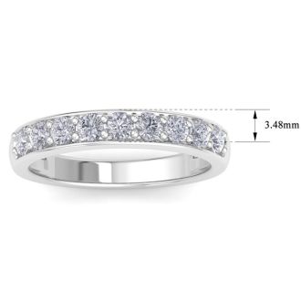 2/3 Carat Diamond Wedding Band In White Gold