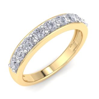2/3 Carat Diamond Wedding Band In Yellow Gold