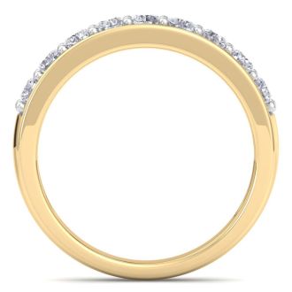 2/3 Carat Diamond Wedding Band In Yellow Gold