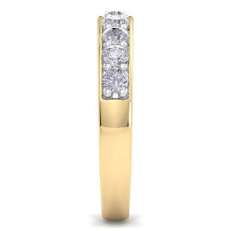 2/3 Carat Diamond Wedding Band In Yellow Gold