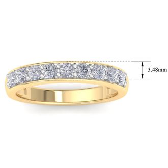 2/3 Carat Diamond Wedding Band In Yellow Gold