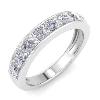 1 Carat Diamond Wedding Band In White Gold