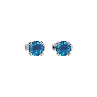 1/4 Carat Blue Diamond Stud Earrings In White Gold