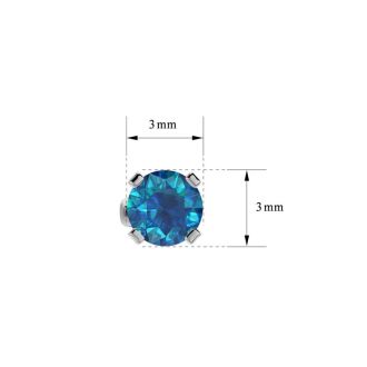 1/4 Carat Blue Diamond Stud Earrings In White Gold