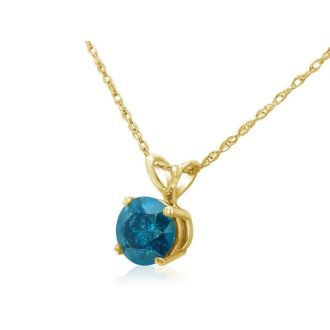 1/8ct Blue Diamond Pendant in 14K Yellow Gold