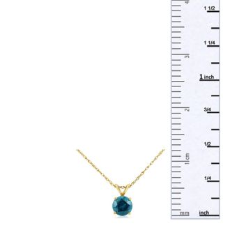 1/8ct Blue Diamond Pendant in 14k Yellow Gold