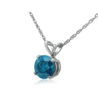 1/4ct Blue Diamond Pendant in 14k White Gold