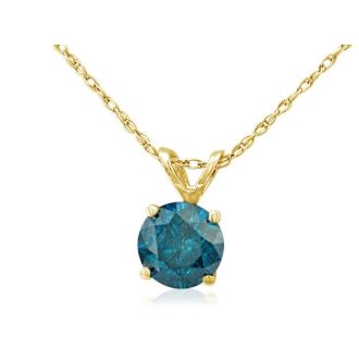1/4ct Blue Diamond Pendant in 14K Yellow Gold