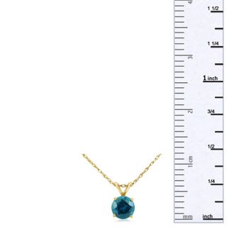 1/4ct Blue Diamond Pendant in 14k Yellow Gold