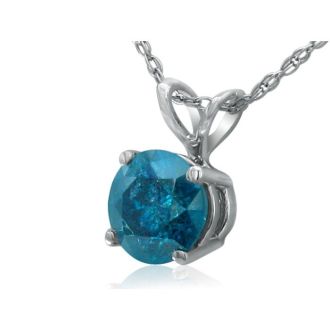1CT Blue Diamond Pendant in 14k White Gold, CRAZY  DEAL!