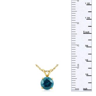 3/4ct Blue Diamond Pendant in 14K Yellow Gold