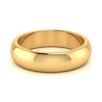 14K Yellow Gold 5MM Heavy Ladies and Mens Wedding Band, Size 3.5