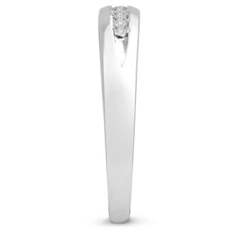 1/8ct Heavy Diamond Wedding Band in 14k White Gold
