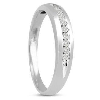 1/8ct Heavy Diamond Wedding Band in 14k White Gold

