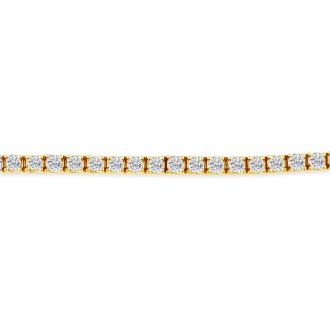6 Carat Genuine Diamond Tennis Bracelet In 14 Karat Yellow Gold