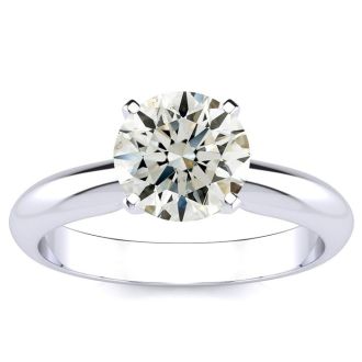 Round Engagement Rings, 1 1/2 Carat Round Diamond Engagement Ring Crafted In 14K White Gold
