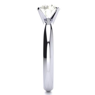 Round Engagement Rings, 1 1/2 Carat Round Diamond Engagement Ring Crafted In 14K White Gold