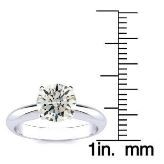 Round Engagement Rings, 1 1/2 Carat Round Diamond Engagement Ring Crafted In 14K White Gold