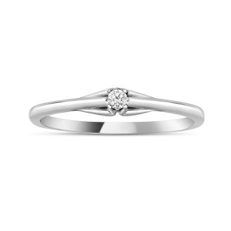 10k White Gold .05ct Diamond Promise Ring