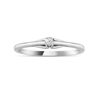 10k White Gold .05ct Diamond Promise Ring