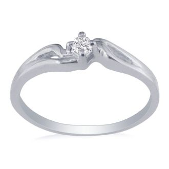 Pretty Bypass Open Shank 10k White Gold Diamond Promise Ring