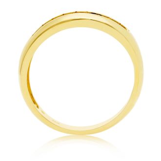 Mens Diamond Wedding Band: 1/4ct Round Diamond Heavy Mens Wedding Band in 14k Yellow Gold