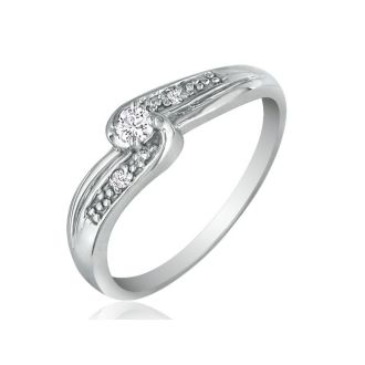 1/10ct Diamond Promise Ring with Thick Band in 10k White Gold