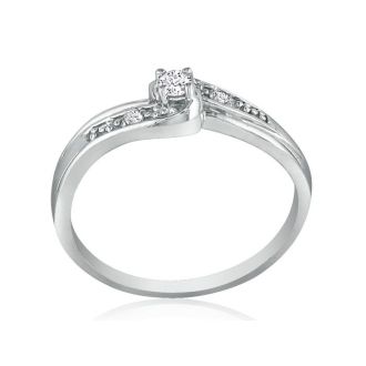 1/10ct Diamond Promise Ring with Thick Band in 10k White Gold
