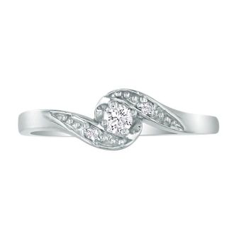 Bypass Diamond Promise Ring in 10k White Gold