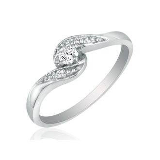 Bypass Diamond Promise Ring in 10k White Gold