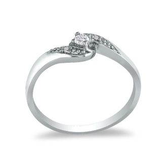 Bypass Diamond Promise Ring in 10k White Gold