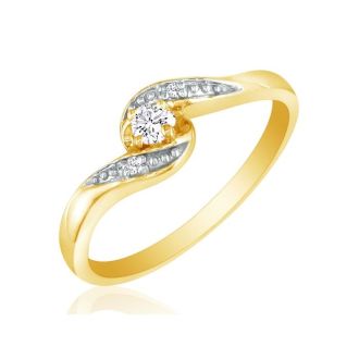 Bypass Diamond Promise Ring in 10k Yellow Gold