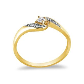 Bypass Diamond Promise Ring in 10k Yellow Gold