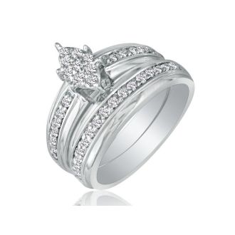 1/2ct Marquise Head Diamond Bridal Set in 10k White Gold