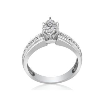 1/2ct Marquise Head Diamond Bridal Set in 10k White Gold