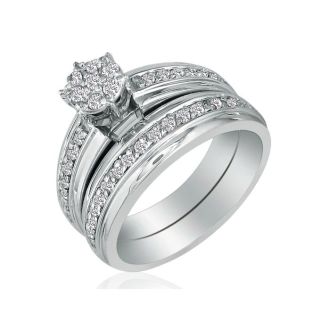 1/2ct Round Shaped Head Bridal Set in 10k White Gold