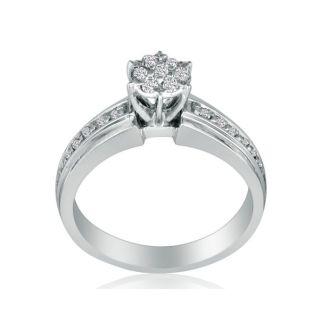 1/2ct Round Shaped Head Bridal Set in 10k White Gold
