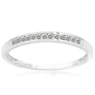 1/8 Carat Diamond Wedding Band In White Gold