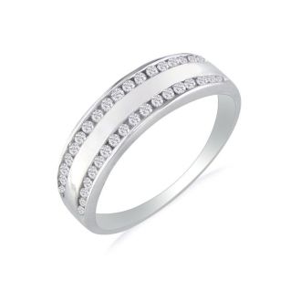 Wide 1/4ct Ladies Diamond Band in 10k White Gold. Sizes 3 to 5