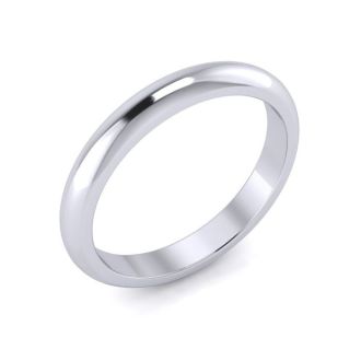Platinum 3MM Comfort Fit Ladies and Mens Wedding Band, Size 13.5