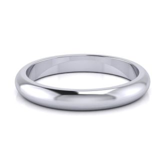 Platinum 3MM Comfort Fit Ladies and Mens Wedding Band, Size 14.5