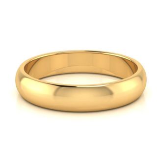 10K Yellow Gold 4MM Comfort Fit Ladies and Mens Wedding Band, Size 4