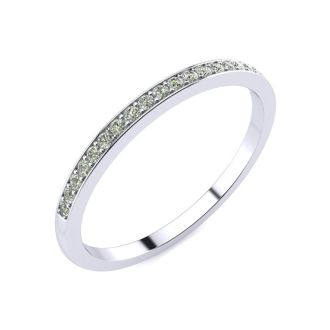 1/10 Carat Diamond Wedding Band In 14 Karat White Gold