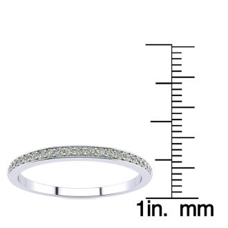 1/10 Carat Diamond Wedding Band In 14 Karat White Gold