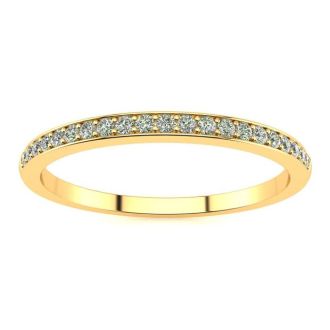 1/10ct Micropave Diamond Band in 10k Yellow Gold. All Sizes Available!  