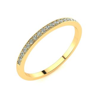 1/10ct Micropave Diamond Band in 10k Yellow Gold. All Sizes Available!  