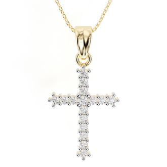 The Classic 1/4ct Diamond Cross Pendant in 10k Yellow Gold