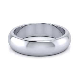 Platinum 5MM Comfort Fit Ladies and Mens Wedding Band, Size 10.5, Free Engraving