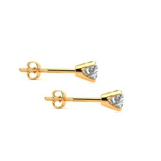 1/4 Carat Diamond Stud Earrings In 14 Karat Yellow Gold. Incredible Price!